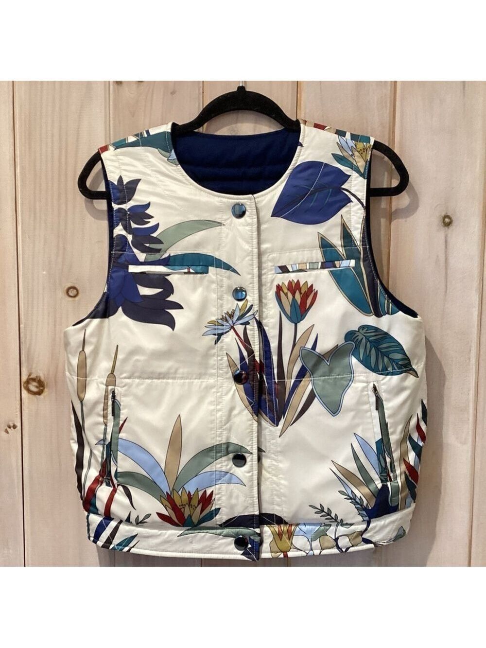 Tory Burch Piper Puffer Vest Reversible Down Fill Size 8